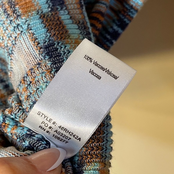 Rosemary Collared Top Blue and Brown Knit Top - Picture 8 of 14